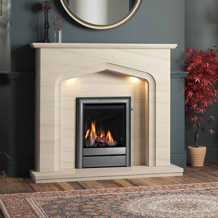 Elgin & Hall Aurelia Limestone with 16 in Chollerton Gas in Black Nickel