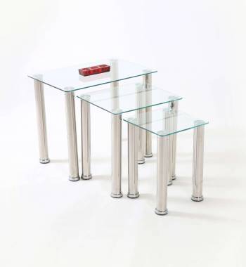 Crystal Nest of Tables in Clear