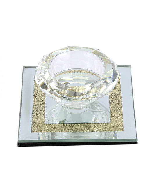 Diamond Crush Single Tealight Holder - Gold