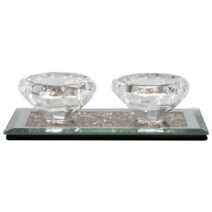 Diamond Crush Small Tealight Holder - Double - Gold