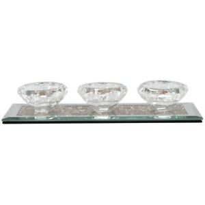 Diamond Crush Small Tealight Holder - Triple - Gold