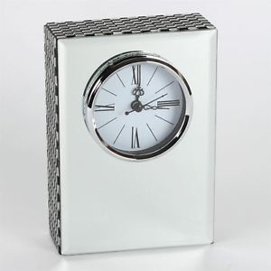 Hestia Glass Mirror Mantel Clock - Rectangle