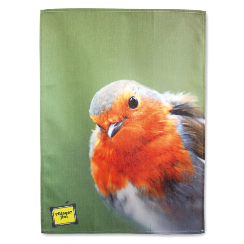 Peeking Robin Tea Towel