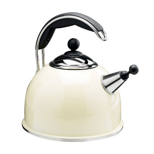 Stainless Steel Whistling Kettle - Cream