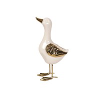 White & Gold Standing Duck 20cm